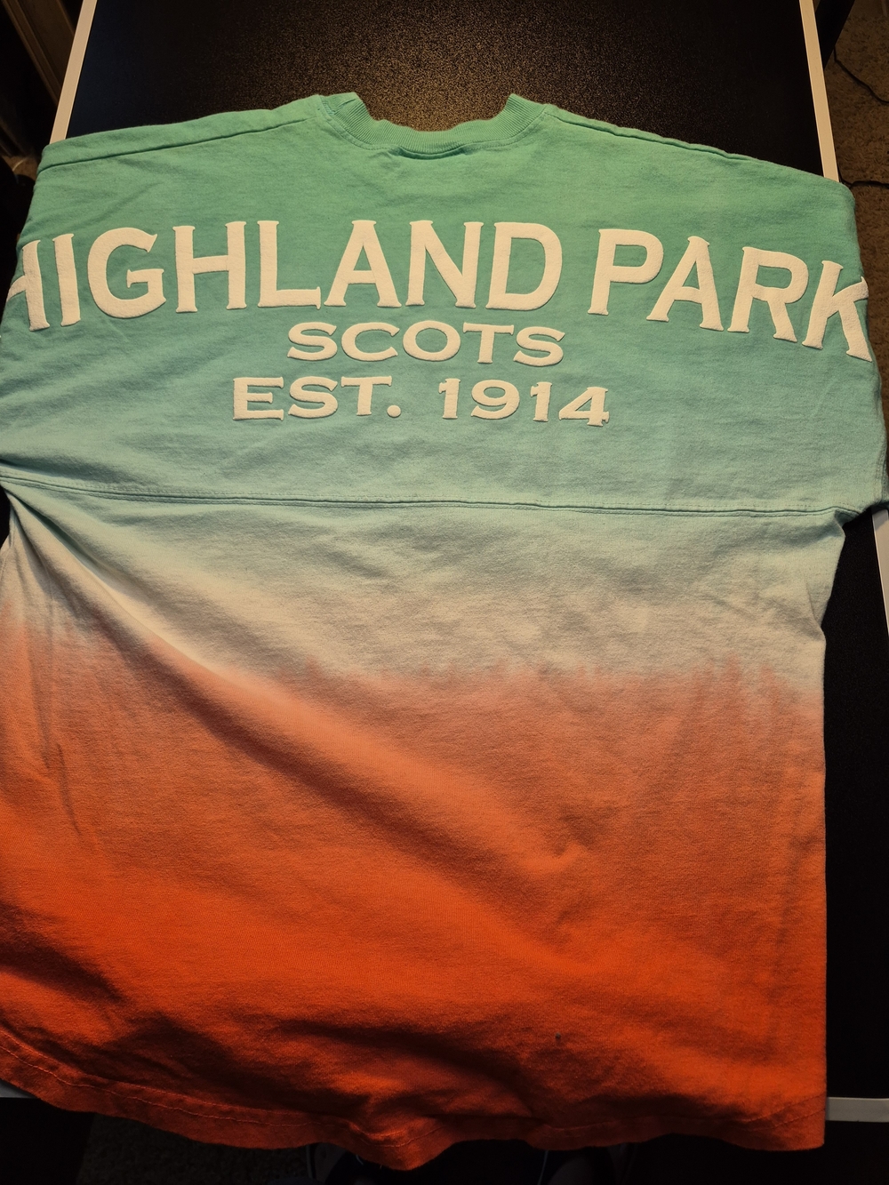 Spirit Ombre Sweatshirt in Mint Green & Orange Highland Park Scots
